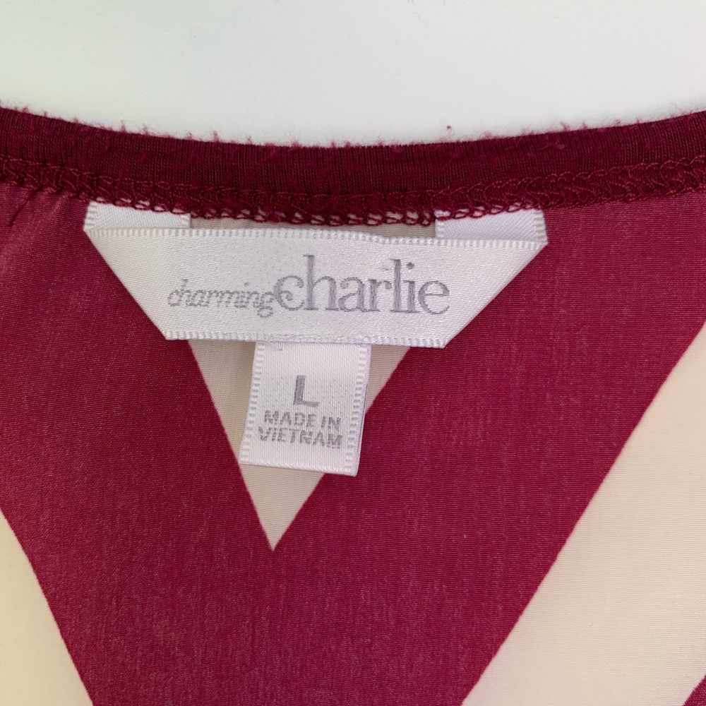 Charming Charlie Chevron Roll-Tab Top-size Large - Picture 3 of 10